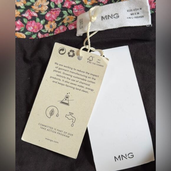 Mango Floral High Waisted Colorful Textured Lined Mini Skirt. Medium. NEW. - Picture 8 of 11